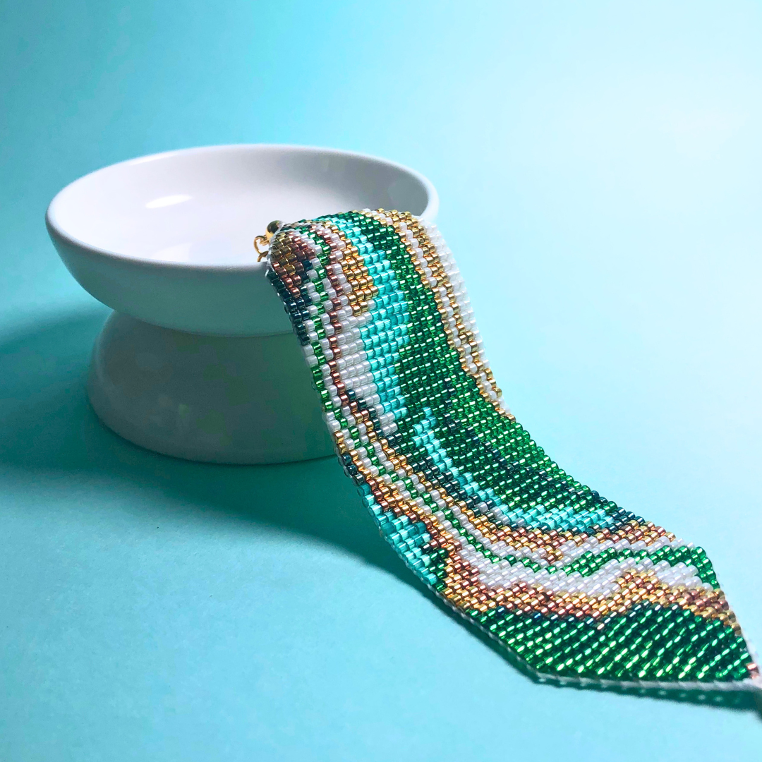 "Green Oasis" Beaded Bracelet