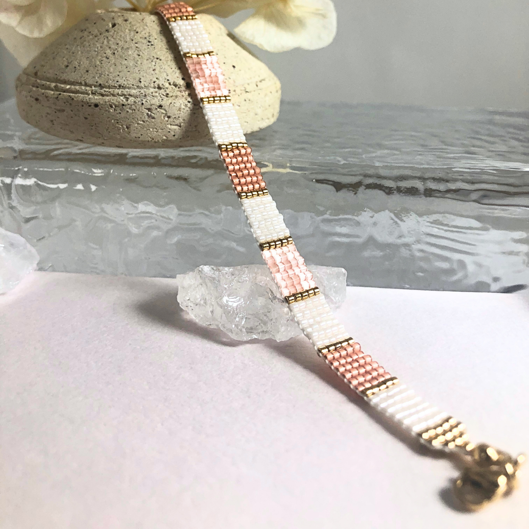 "Golden Peach" Beaded Bracelet