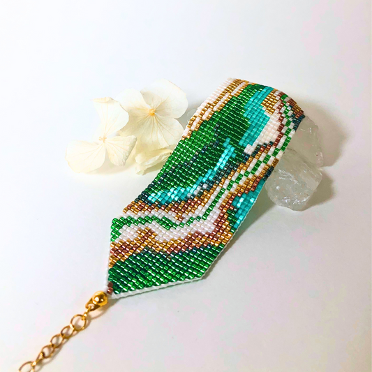 "Green Oasis" Beaded Bracelet