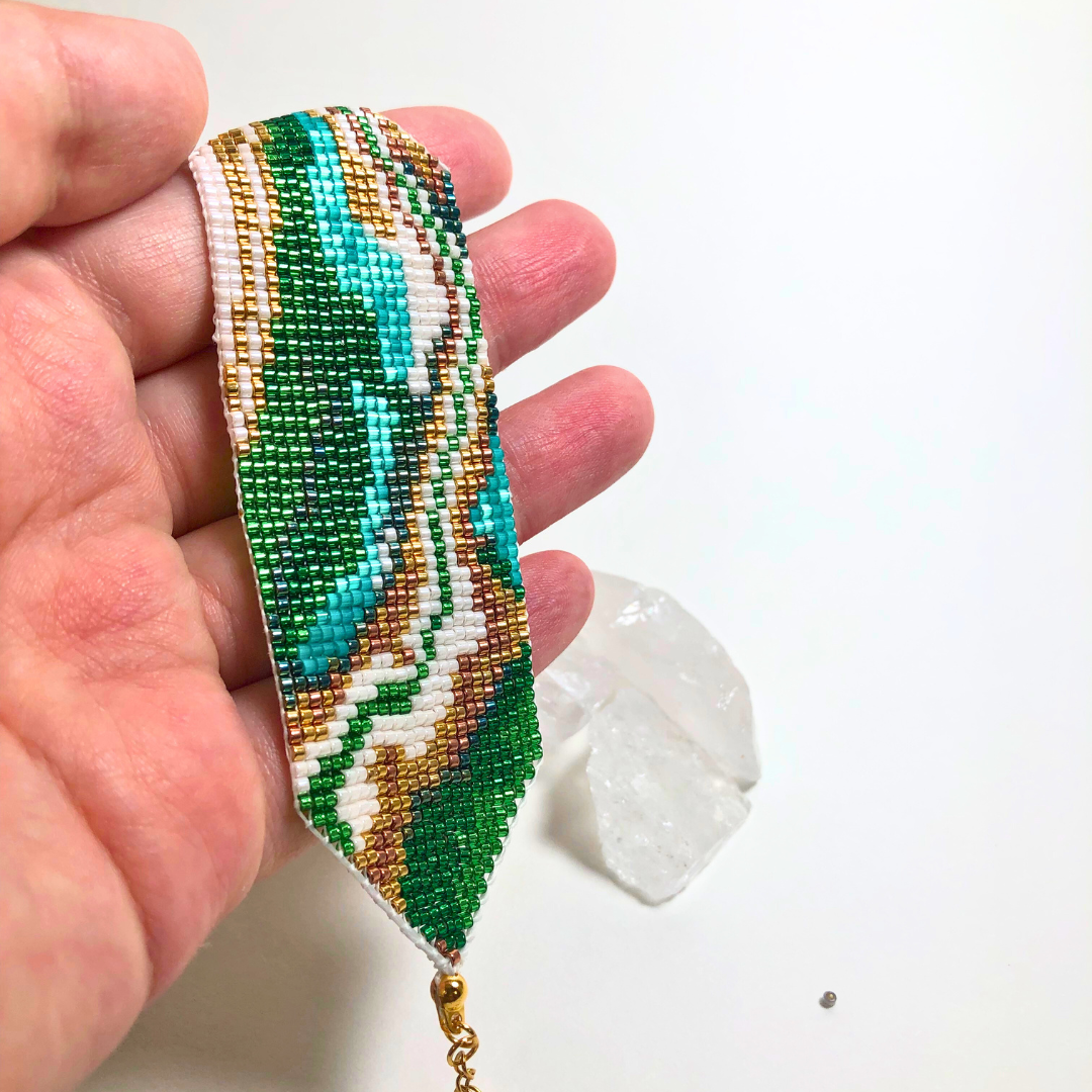 "Green Oasis" Beaded Bracelet