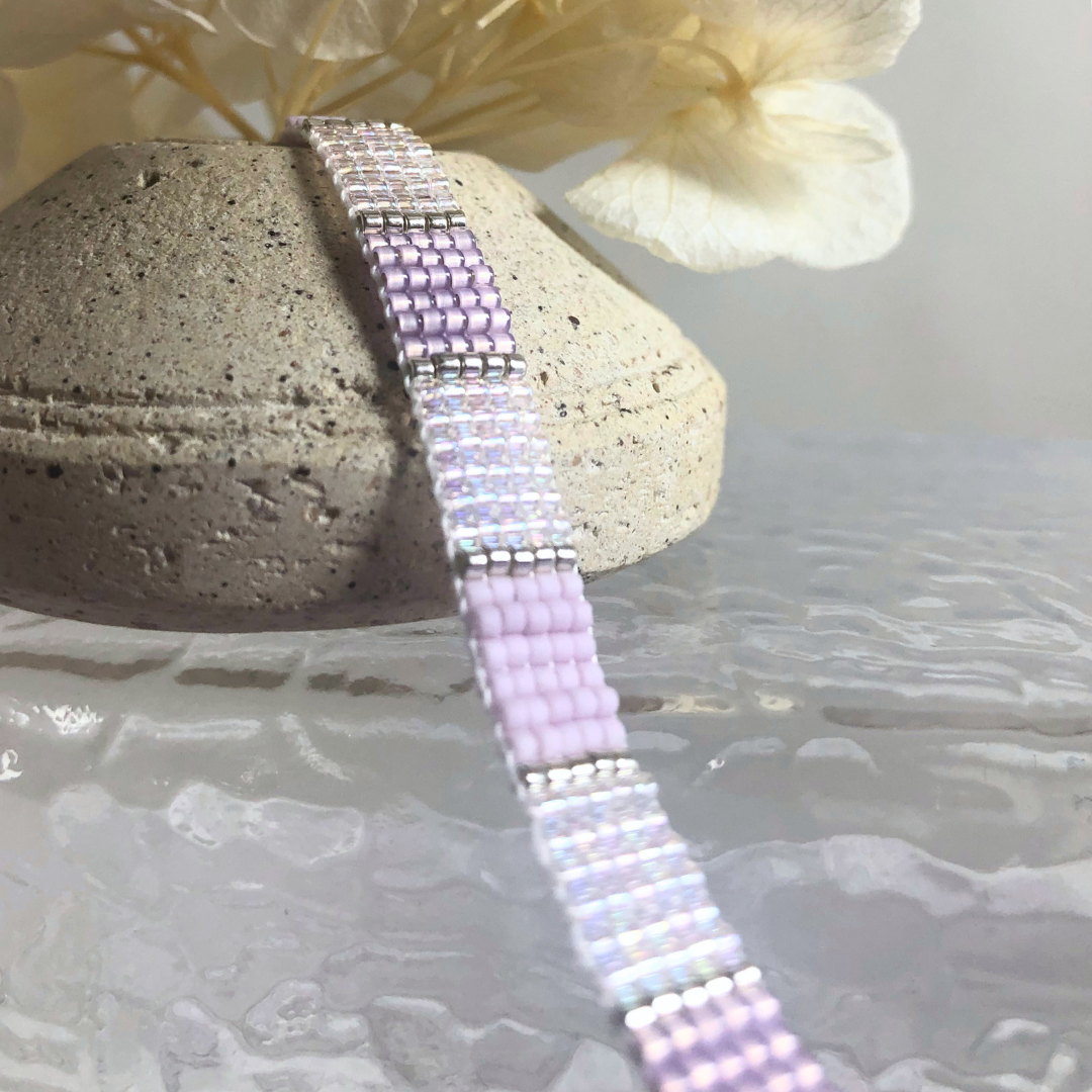 "Lilac Dawn" Beaded Bracelet